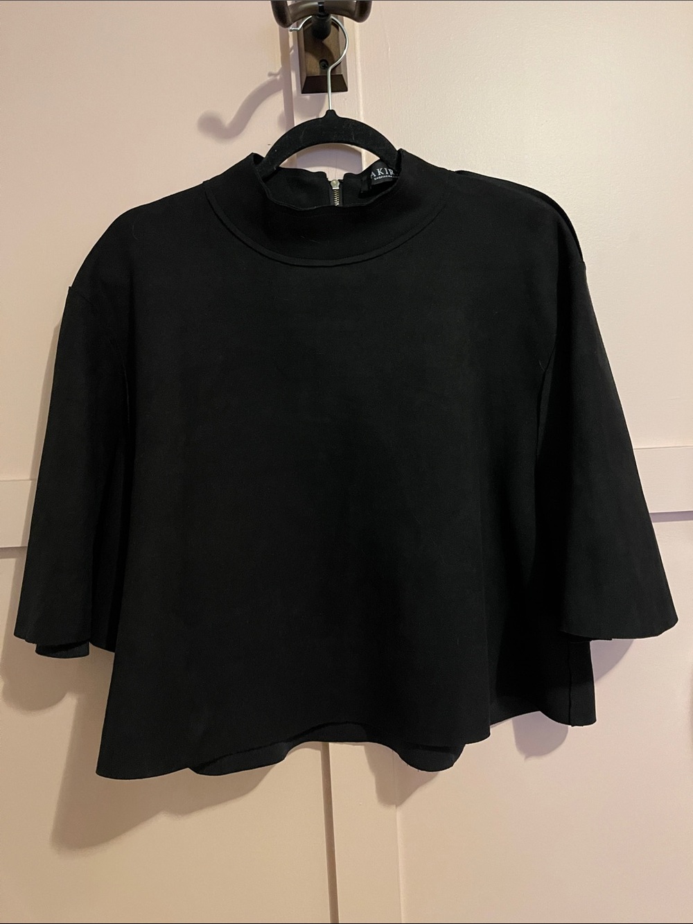 AKIRA Black Mock Neck Swing Crop Top